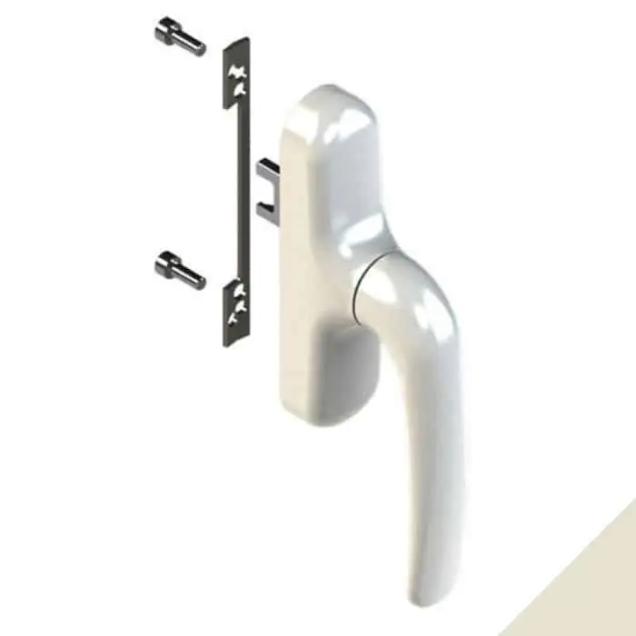 Cremonese Prima 900 01039 Giesse per anta e ribalta, microventilazione, rotazione 180 gradi, Alluminio e Zama finitura Perla Gecertificeerd