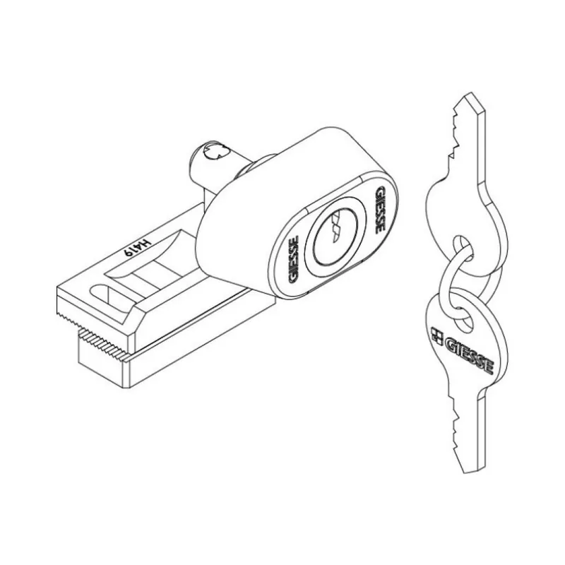 Seizoensaanbieding Serratura di bloccaggio 04311 Giesse per bloccaggio anta e ribalta, cilindro standard, posizione battente, Zama e Acciaio finitura Silver