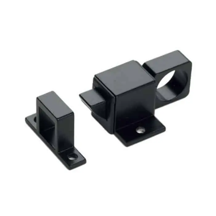Cricchetto Grisbi 01701N Giesse per finestra a vasistas, fissaggio esterno, gradino da 3-13 mm, Alluminio finitura Nero Dagaanbieding