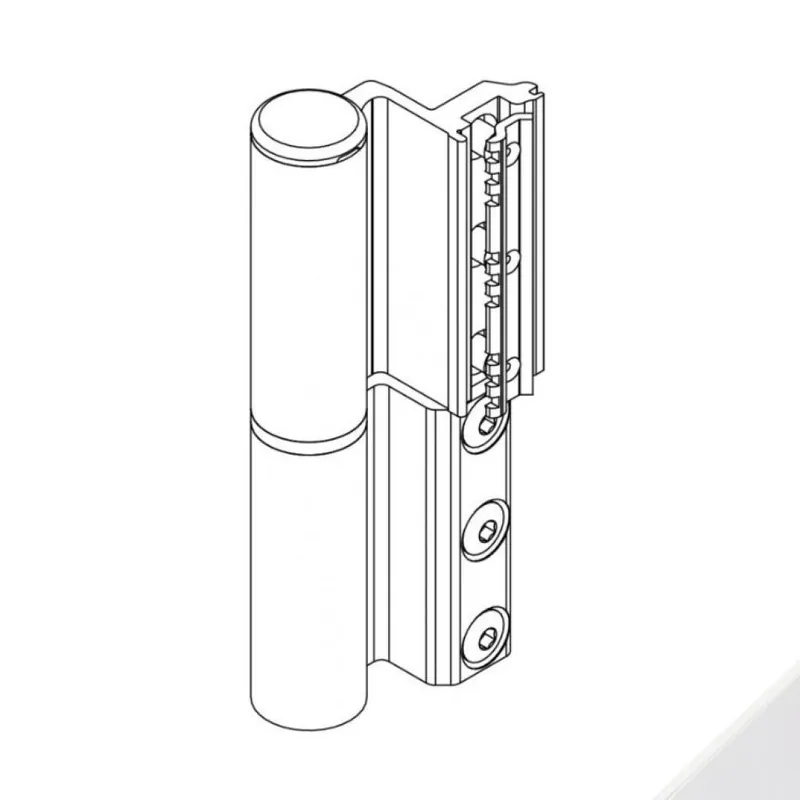 Alleen Vandaag Cerniera Celera 00690 Giesse per terza anta serramento, profilo Erre 40, registrabile, altezza 135,5 mm, portata 90-110 Kg, Alluminio finitura Bianco
