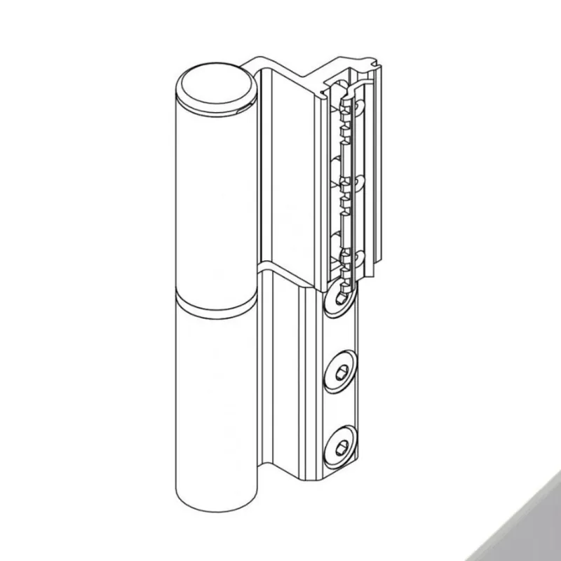 Cerniera Celera 00682 Giesse per serramento, profilo Erre 40, registrabile, altezza 135,5 mm, portata 100-120 Kg, Alluminio finitura Argento Weekendaanbieding