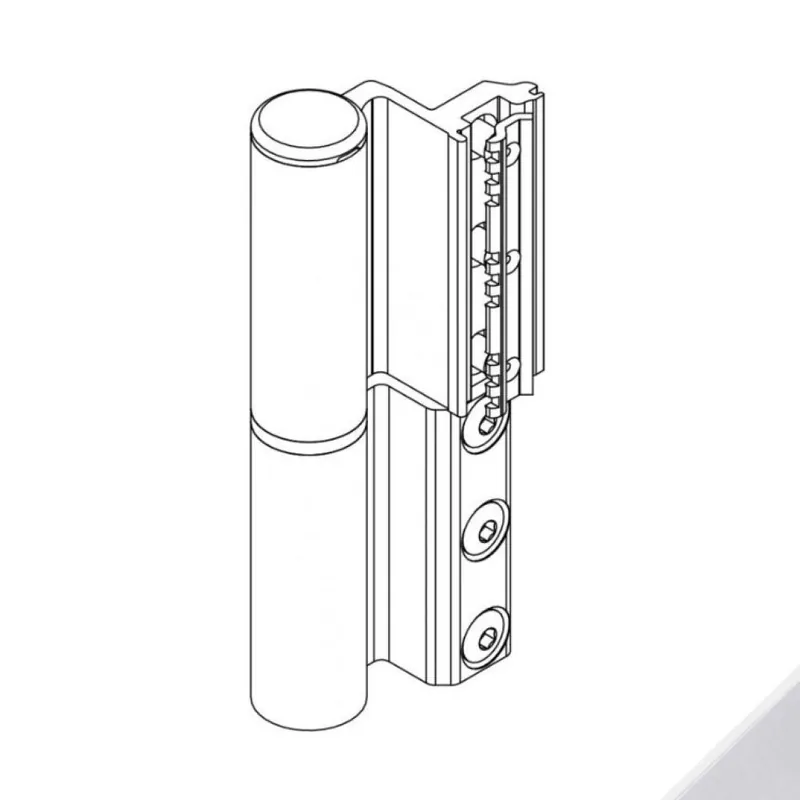 Gereduceerde Prijs Cerniera Celera 00682 Giesse per serramento, profilo Erre 40, registrabile, altezza 135,5 mm, portata 100-120 Kg, Alluminio finitura Argento Anodizzato