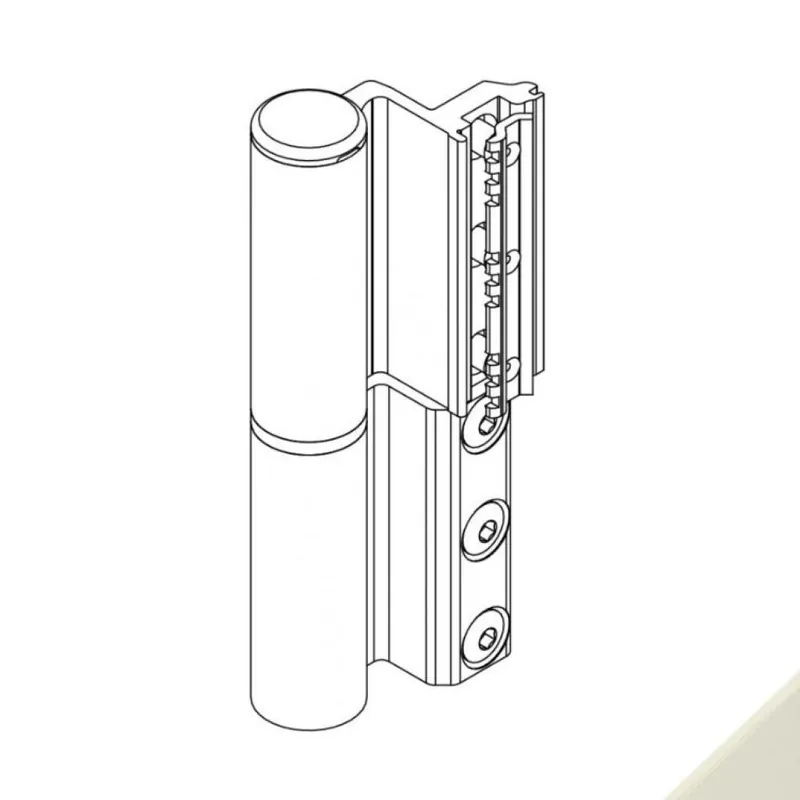 Korting Cerniera Celera 00682 Giesse per serramento, profilo Erre 40, registrabile, altezza 135,5 mm, portata 100-120 Kg, Alluminio finitura Perla