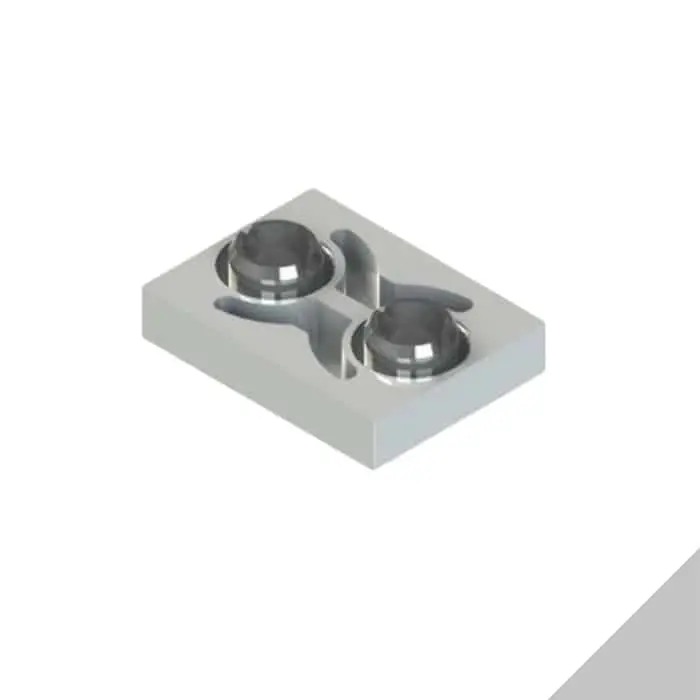 Gradino Domina 05195 Giesse per cerniera porta, gradino con boccole, spessore 7 mm, Alluminio finitura Argento Fabrieksprijs